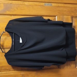 Kim & Cami Black top with a sheer cover over a cotton blend size Large NWT